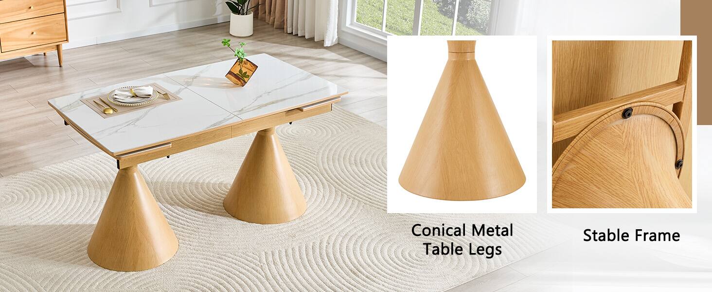 Conical Metal Table Legs  
Stable Frame