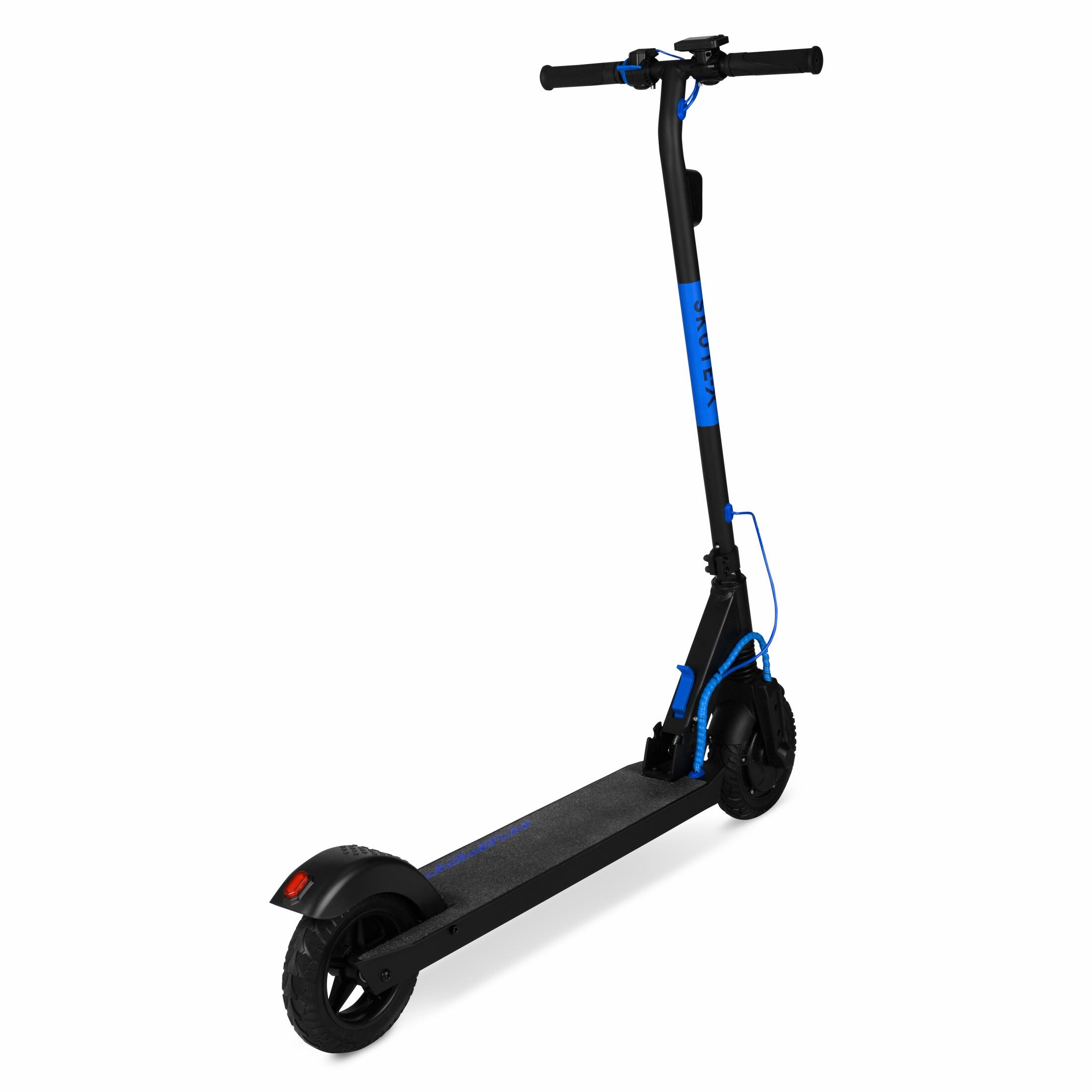 Alt View 1. Hyper - SKUTE X Adult & Teen Foldable Lithium Electric Scooter - 15MPH Speed - 12 Mile Range - Throttle -UL APPROVED & CERTIFIED - Black/Blue.