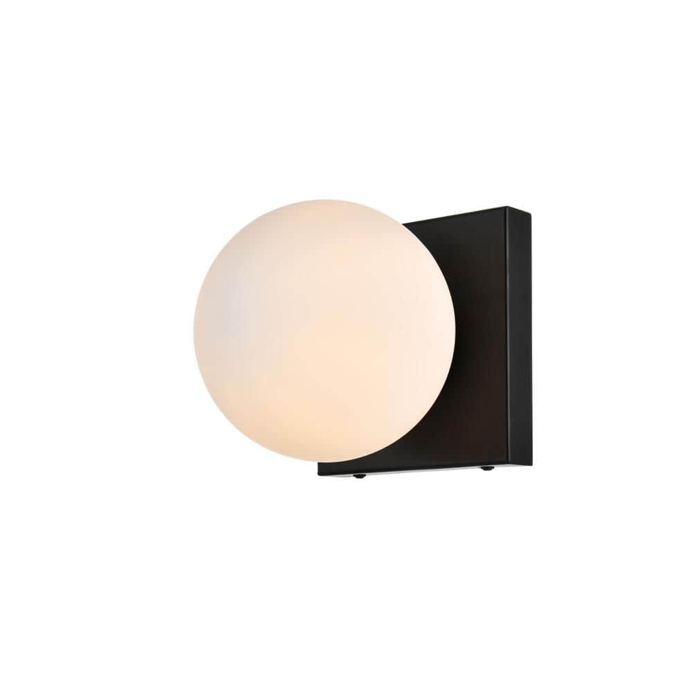 Living District - Jaylin 1 light Bath Sconce - Black And Frosted White price history on PriceWatchPro