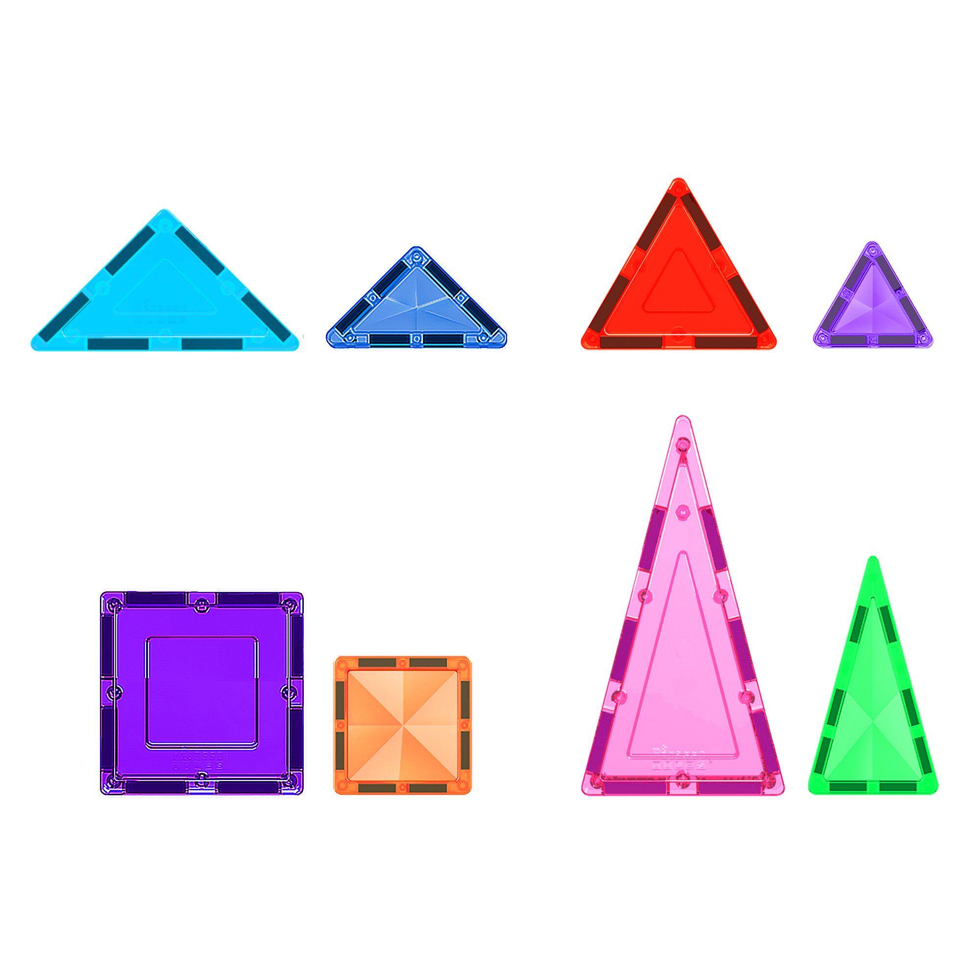 Alt View 6. PicassoTiles - PICASSO-TILES Magnetic Tiles For Kids, Travel Size 40PCS Construction STEM Building Blocks Educational Toy - Multicolor.