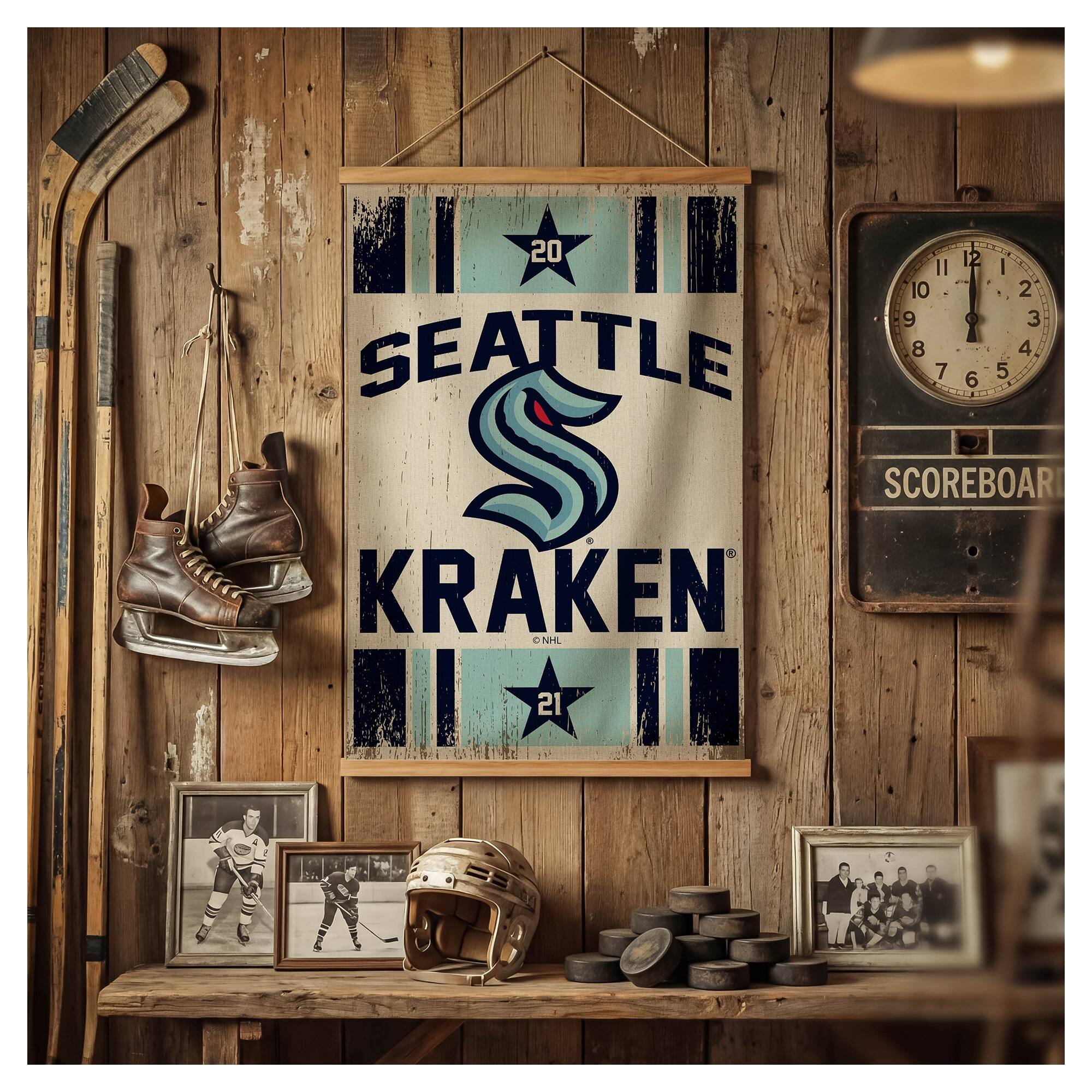 20 12 II I 10 2 9 3 SEATTLE 8 4 7 5 6 SCOREBOARD KRAKEN NHL 21
