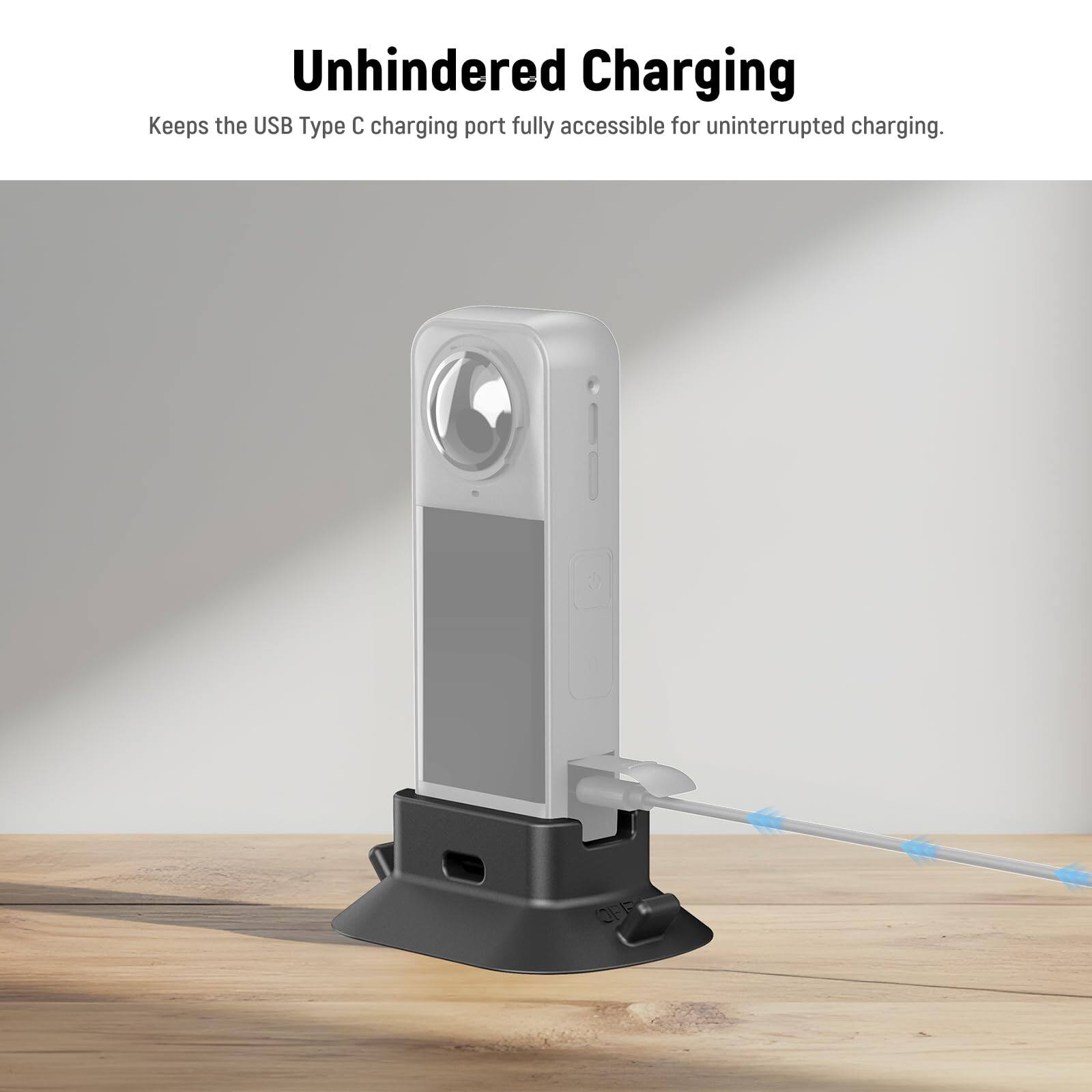 Unhindered Charging  
Keeps the USB Type C charging port fully accessible for uninterrupted charging.