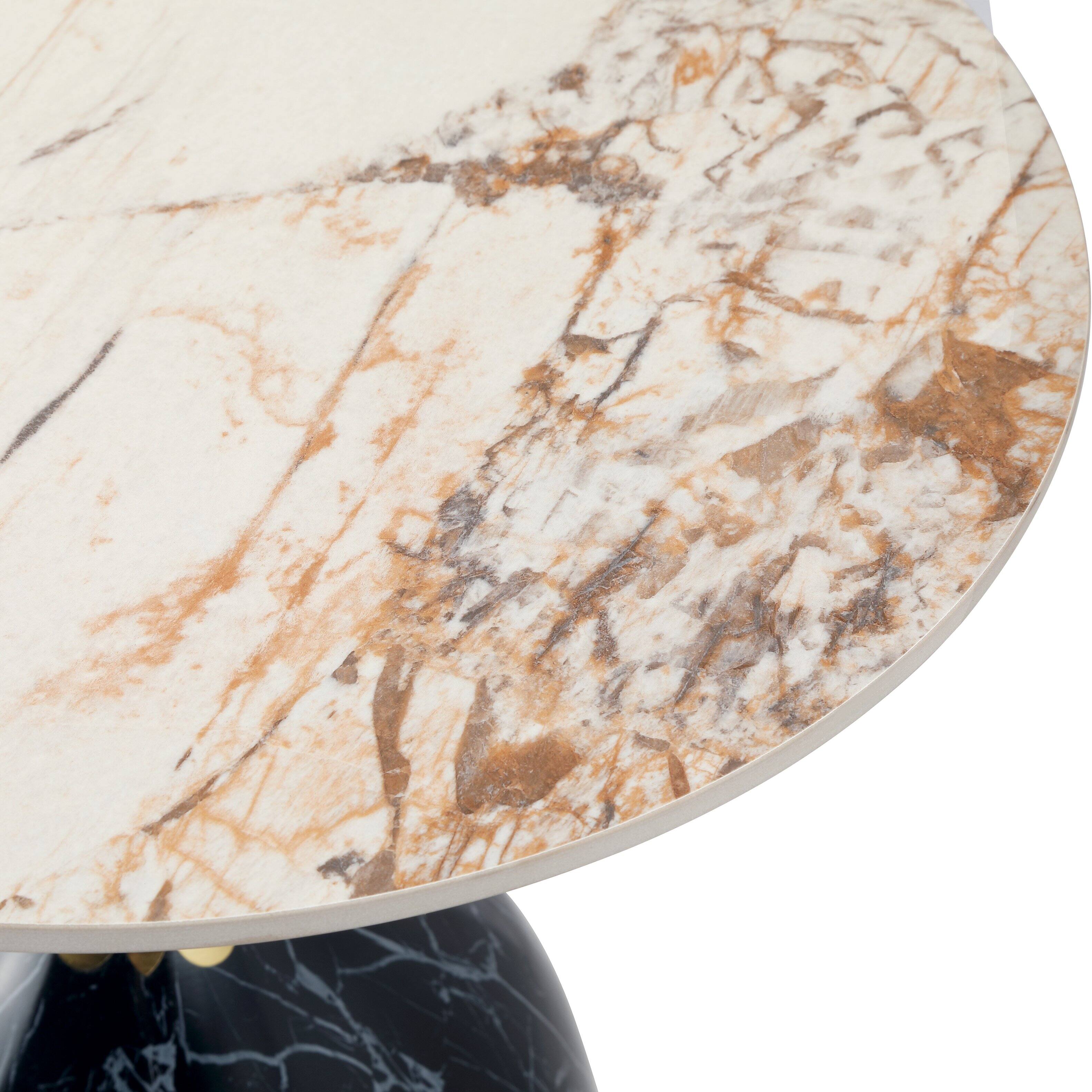 Alt View 6. LeisureMod - Modern Bell-Shaped Steel Top Accent Table with Powder Coated Finish for Living Room or Office - Stone Black.