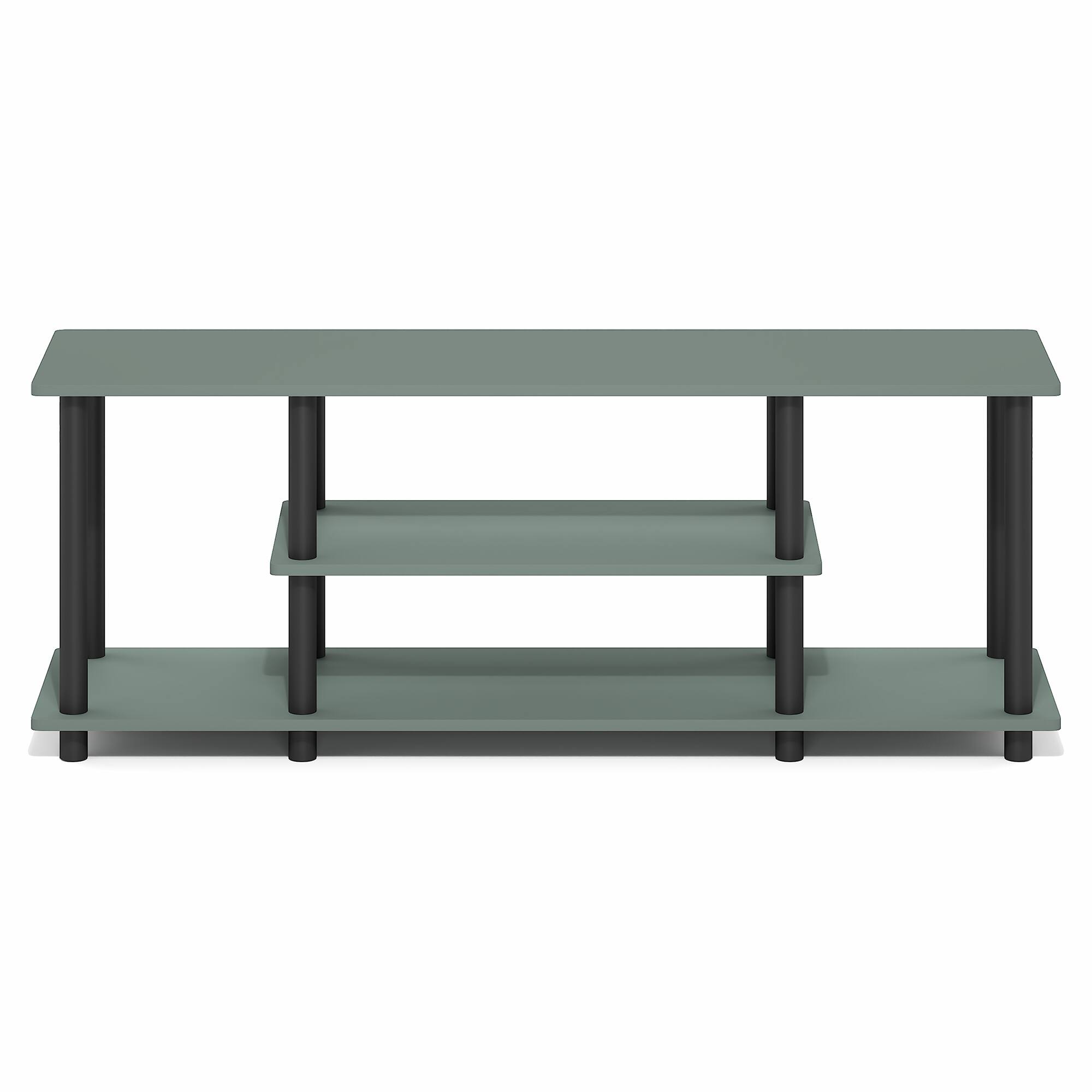 Alt View 5. Furinno - TURN-N-TUBE TV Stand, 3-Tier No Tools Entertainment Center, TV Console for TVs up to 50 Inch, for Living Room, Bedroom - Sage Green/Black.
