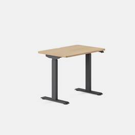 Branch Furniture - Duo Standing Desk 36" – Adjustable Desk with OLED Control Panel, Frameless Design & Compact Footprint - Woodgrain / Charcoal