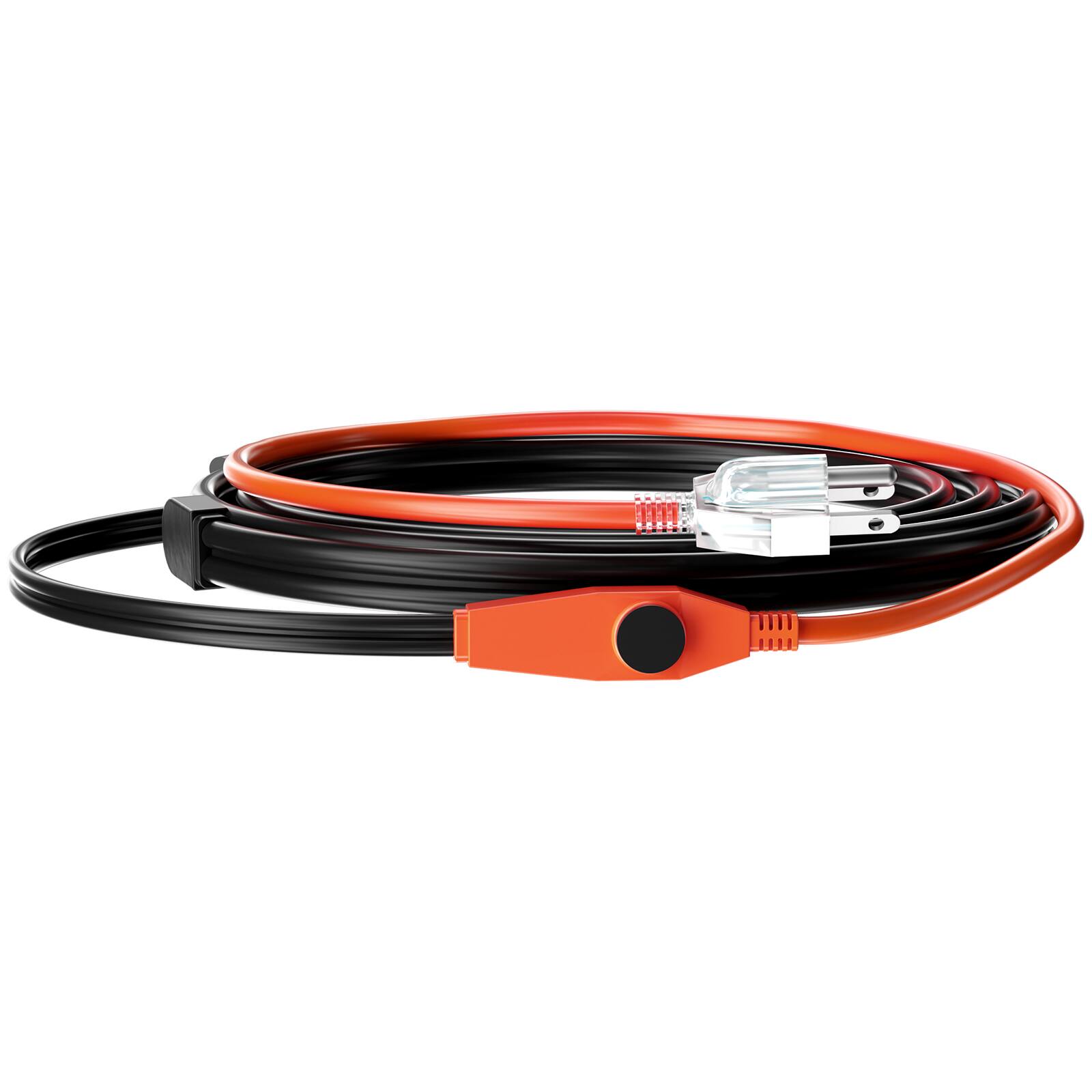 Alt View 4. VEVOR - Pipe Heating Cable, 6FT 7W/FT Heat Tape for Pipes with Built-in Thermostat, Water Pipe Heat Cable Protects PVC Hose - Black;Orange.