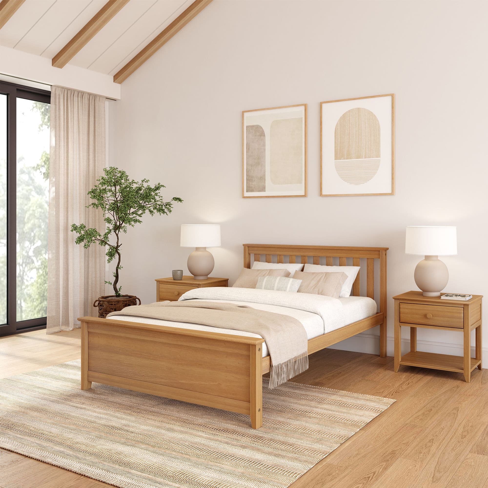 Plank+Beam - Classic Full-Size Platform Bed, Pecan - Pecan