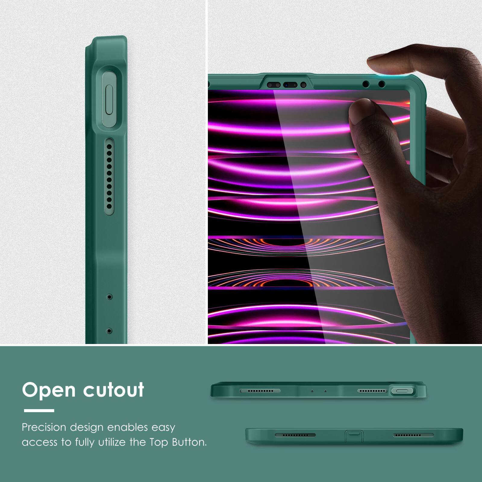 Open cutout

Precision design enables easy access to fully utilize the Top Button.