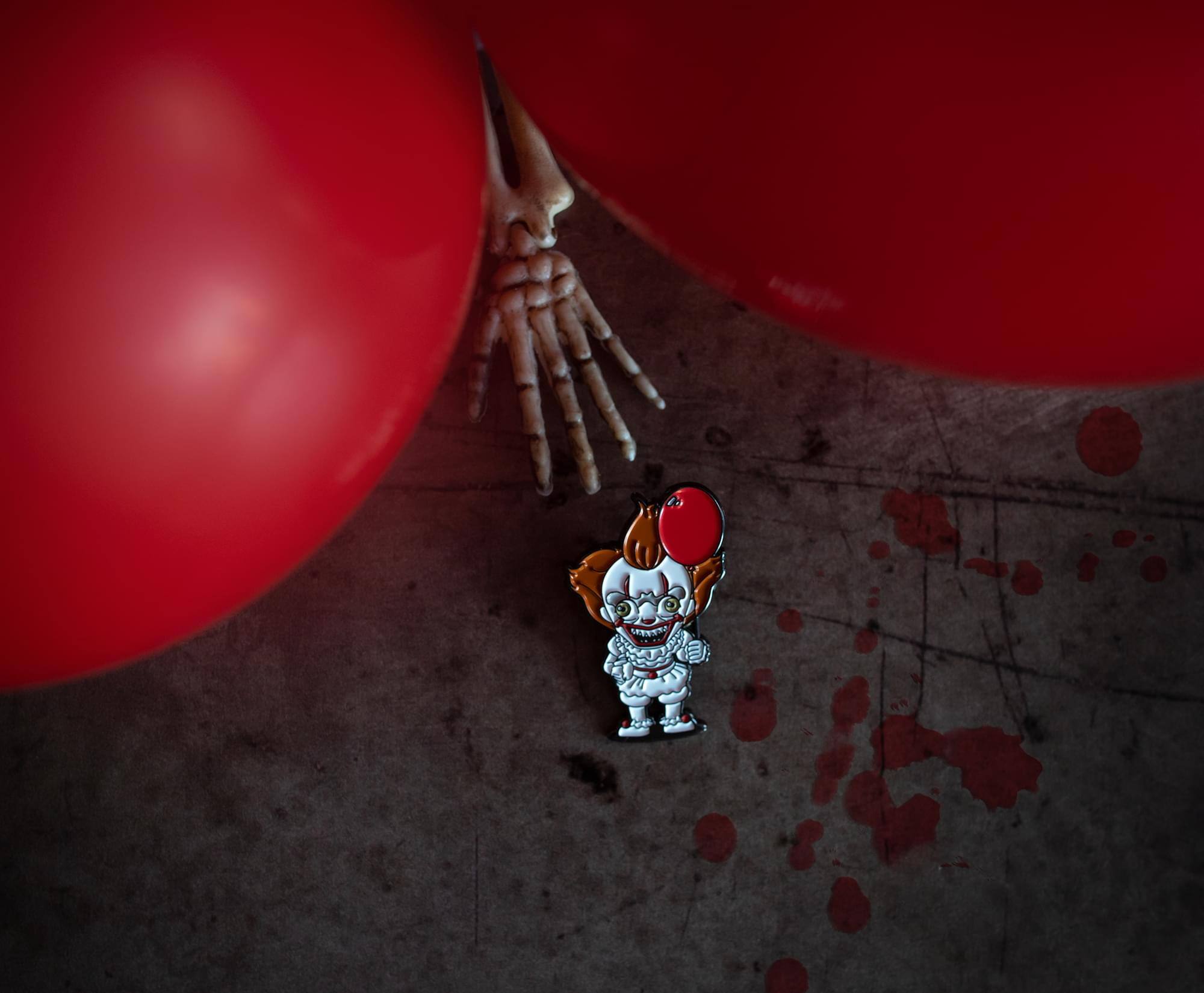 Alt View 3. SalesOne LLC - IT Pennywise The Clown Chibi Limited Edition Enamel Pin | Toynk Exclusive - Black.