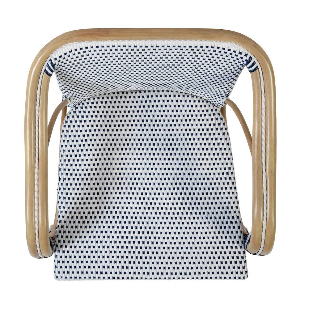 Angle. Butler Specialty - Portofino 18.75 in. Seat Height Rattan Arm Chair - White And Navy.