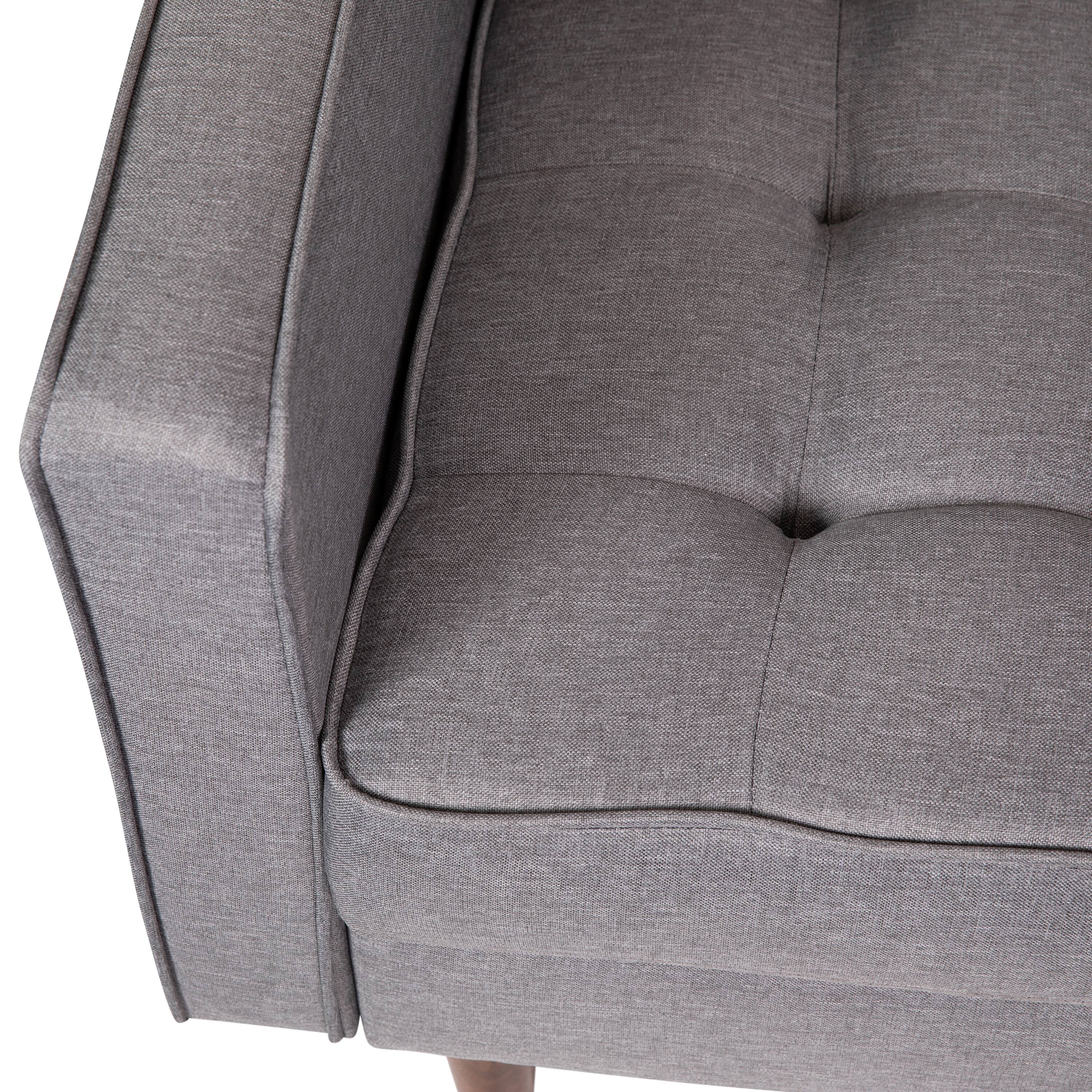 Alt View 10. Emma + Oliver - Holden Upholstered Mid-Century Modern Pocket Spring Accent Chair with Wooden Legs and Removable Back Pillows - Slate Gray.
