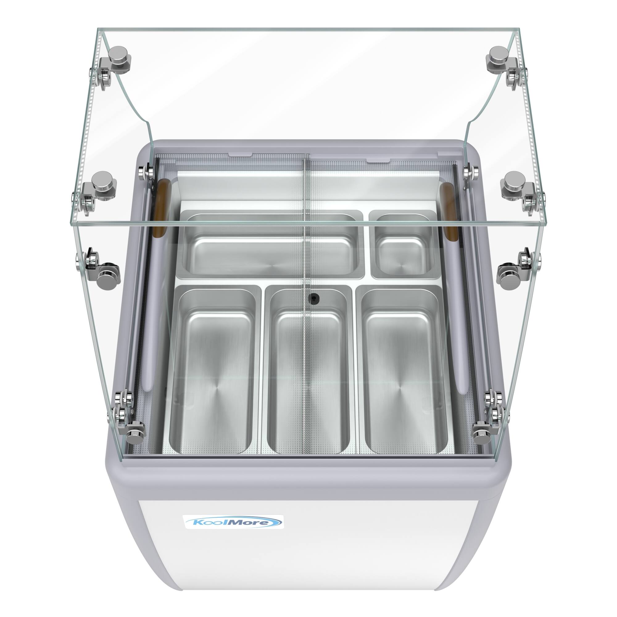 Alt View 5. Koolmore - 26 in. Gelato Dipping Cabinet Display Freezer with Sliding Glass Door and Sneeze Guard, 6 Cu. Ft. KM-GDC-26SD-FG - White.