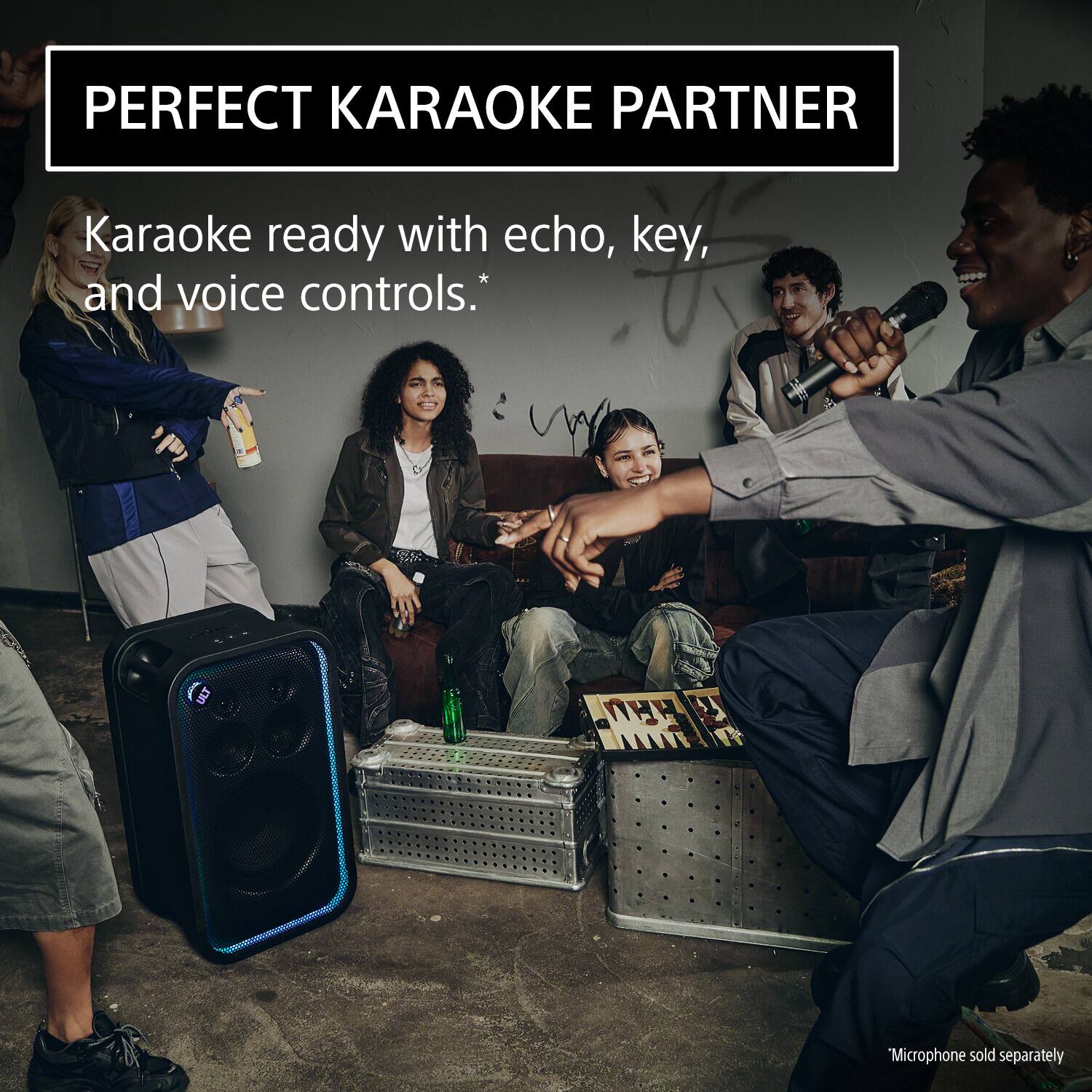 PERFECT KARAOKE PARTNER

Karaoke ready with echo, key, and voice controls.*

*Microphone sold separately