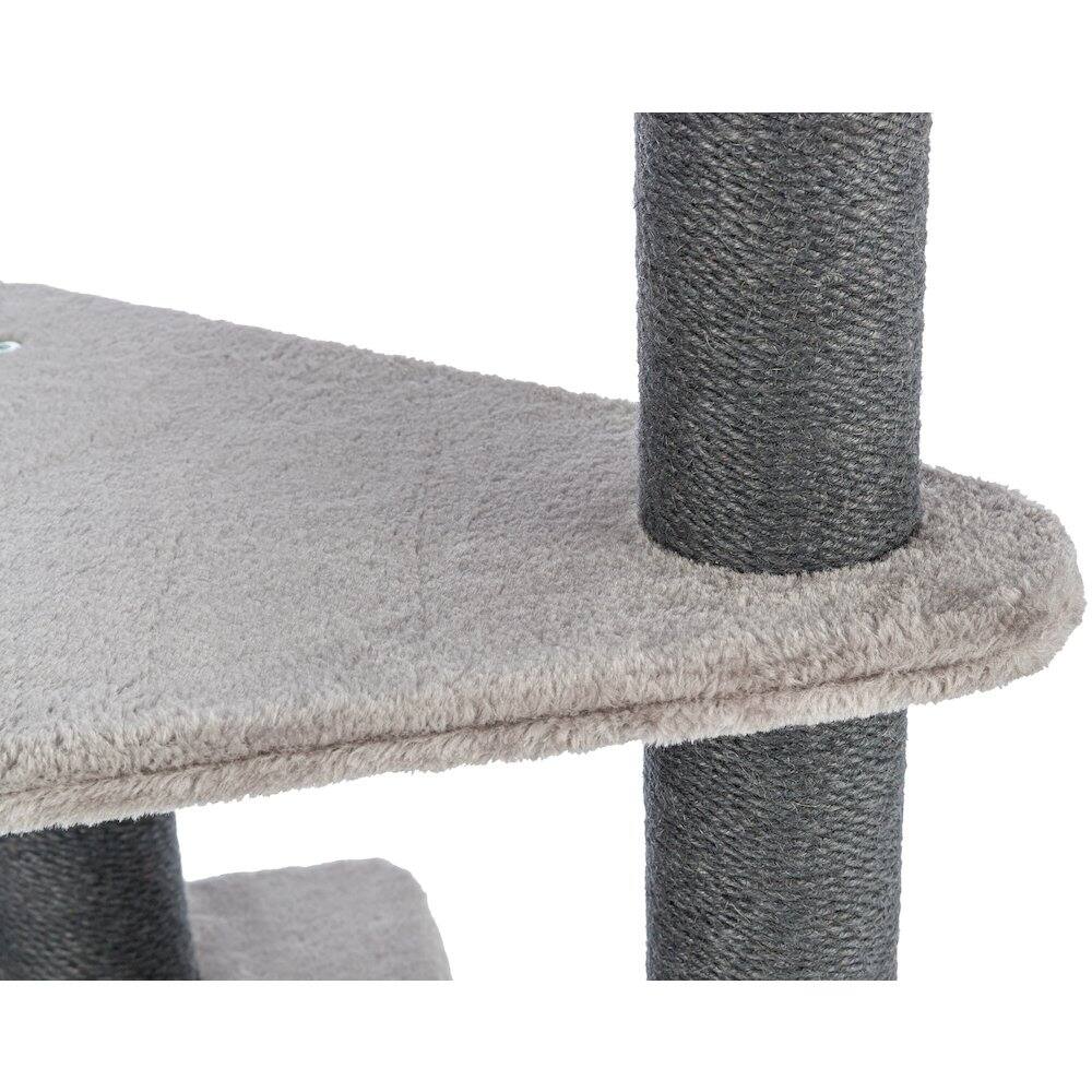 Alt View 5. TRIXIE - Altea Plush 3-Level Cat Tree with Sisal Scratching Posts & Cat Toy - Dark Gray.