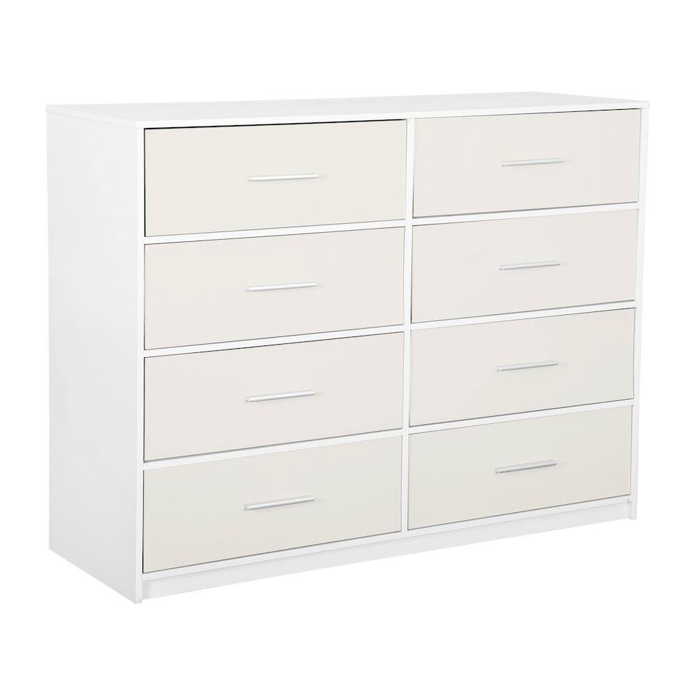 Techni Home - 8-Drawer Dresser with Large Fabric Drawers - White