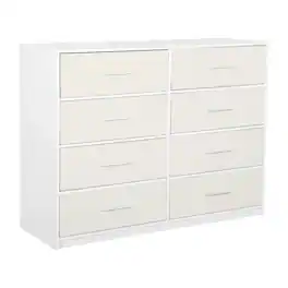 Techni Home - 8-Drawer Dresser with Large Fabric Drawers - White