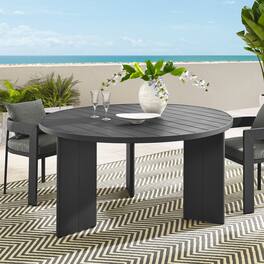 Tahoe Round Outdoor Patio Aluminum Dining Table by Modway - Gray