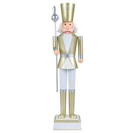 Costway - 4' Christmas Nutcracker with High Hat & Beautiful Scepter, Uniform & Boots for Yard - Gold