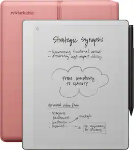 reMarkable - Paper Pure – 10.3” Paper Tablet Bundle with Marker Plus and Sleeve Folio - Desert Pink