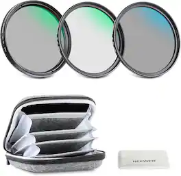 Neewer - 62mm 3-in-1 UV/CPL/ND4 Filter Kit with Hard Case