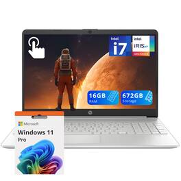 HP - 15.6" FHD IPS Touchscreen Laptop,Intel i7-1255U,16GB DDR4 RAM,512GB SSD+128GB Docking Station Set,Win 11 Pro - Silver