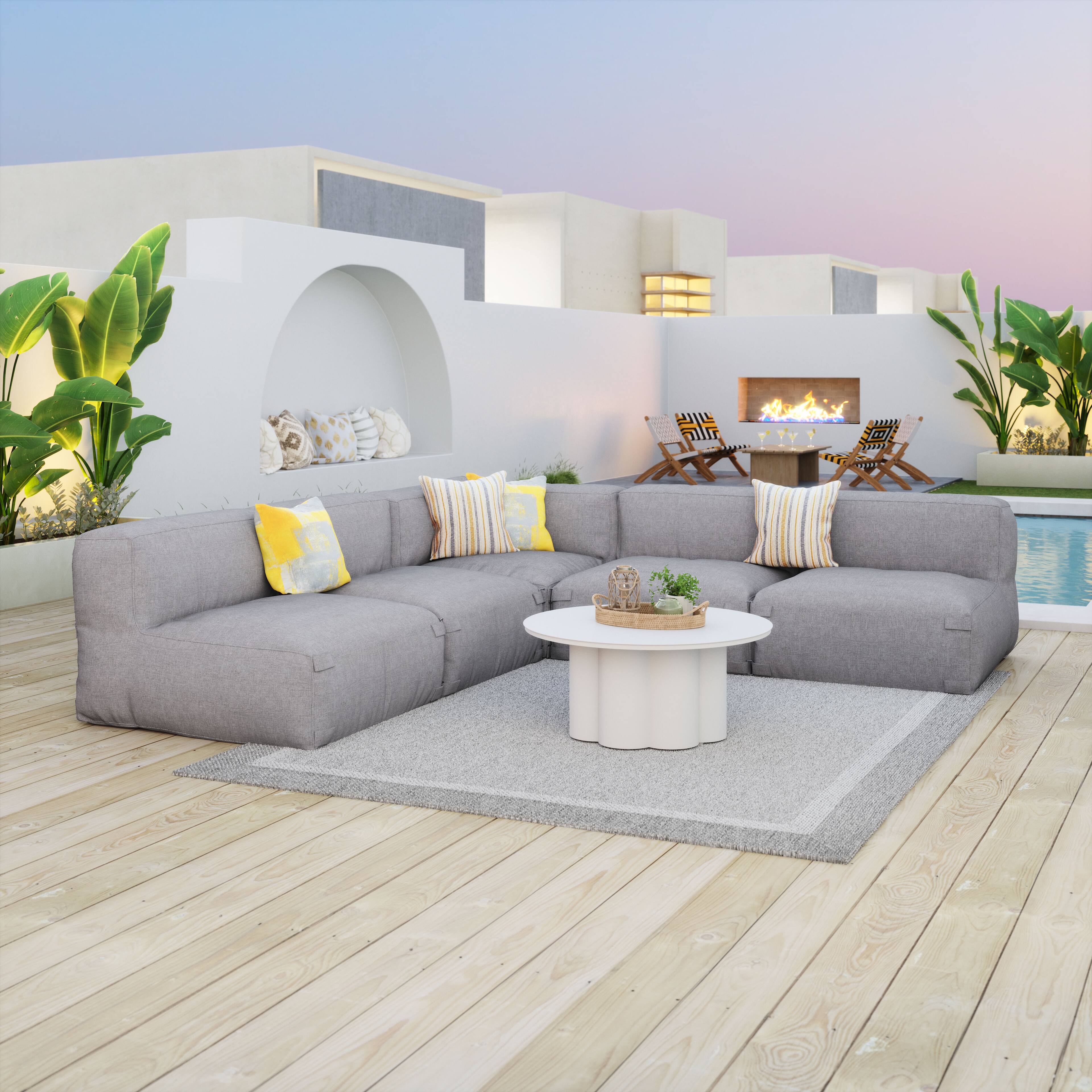 Angle. Hivvago - Luanda Middle Chair Gray - Gray.