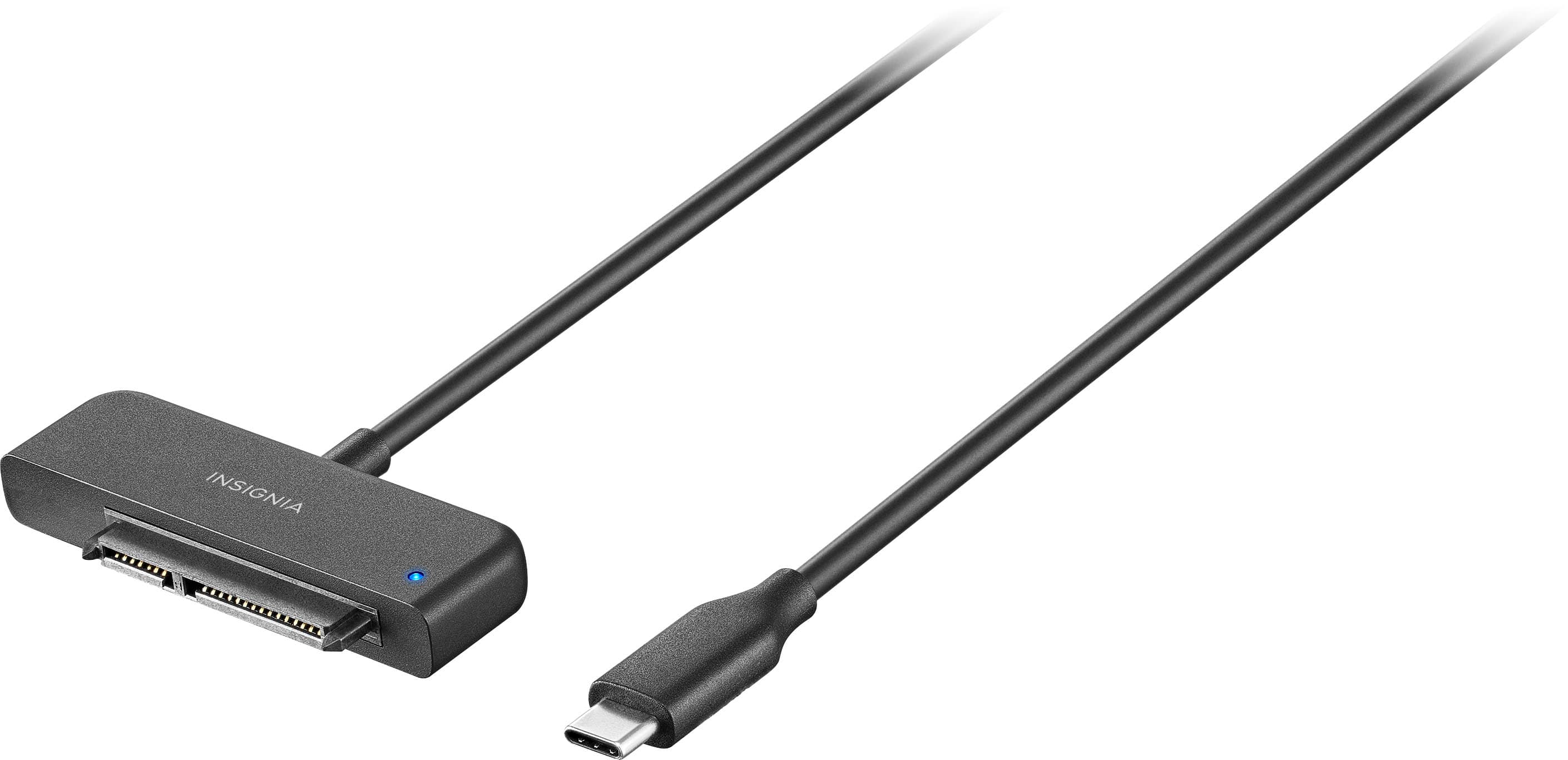 Front. Insignia™ - SATA to USB-C Adapter for 2.5” SATA Drives - Black.