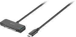 Insignia™ - SATA to USB-C Adapter for 2.5” SATA Drives - Black - Front_Zoom