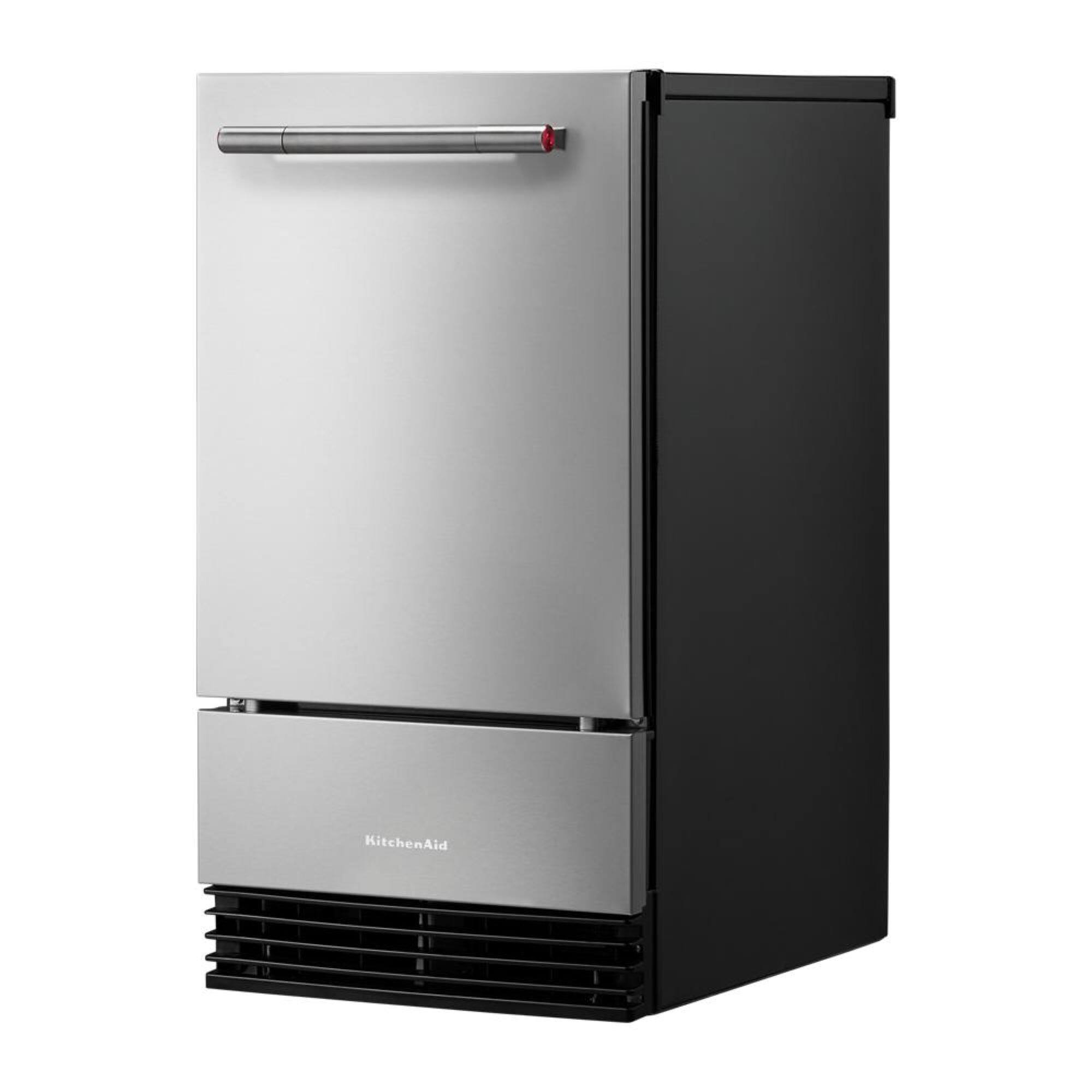 Angle. KitchenAid - 18" 35-Lb. Ice Maker - PrintShield Stainless Finish.