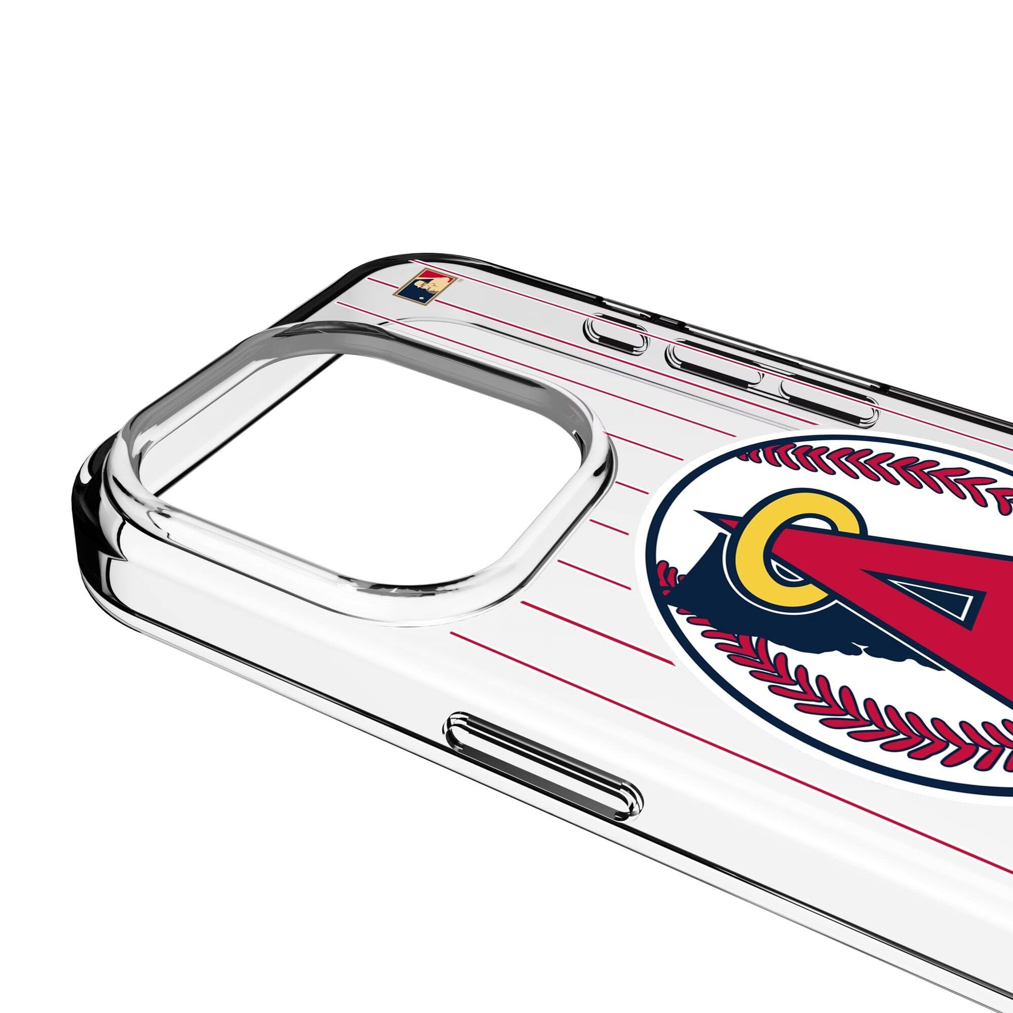 Alt View 2. Keyscaper - Los Angeles Angels 1986-1992 Cooperstown Pinstripe iPhone Clear Case - 15 Pro - Multicolor.