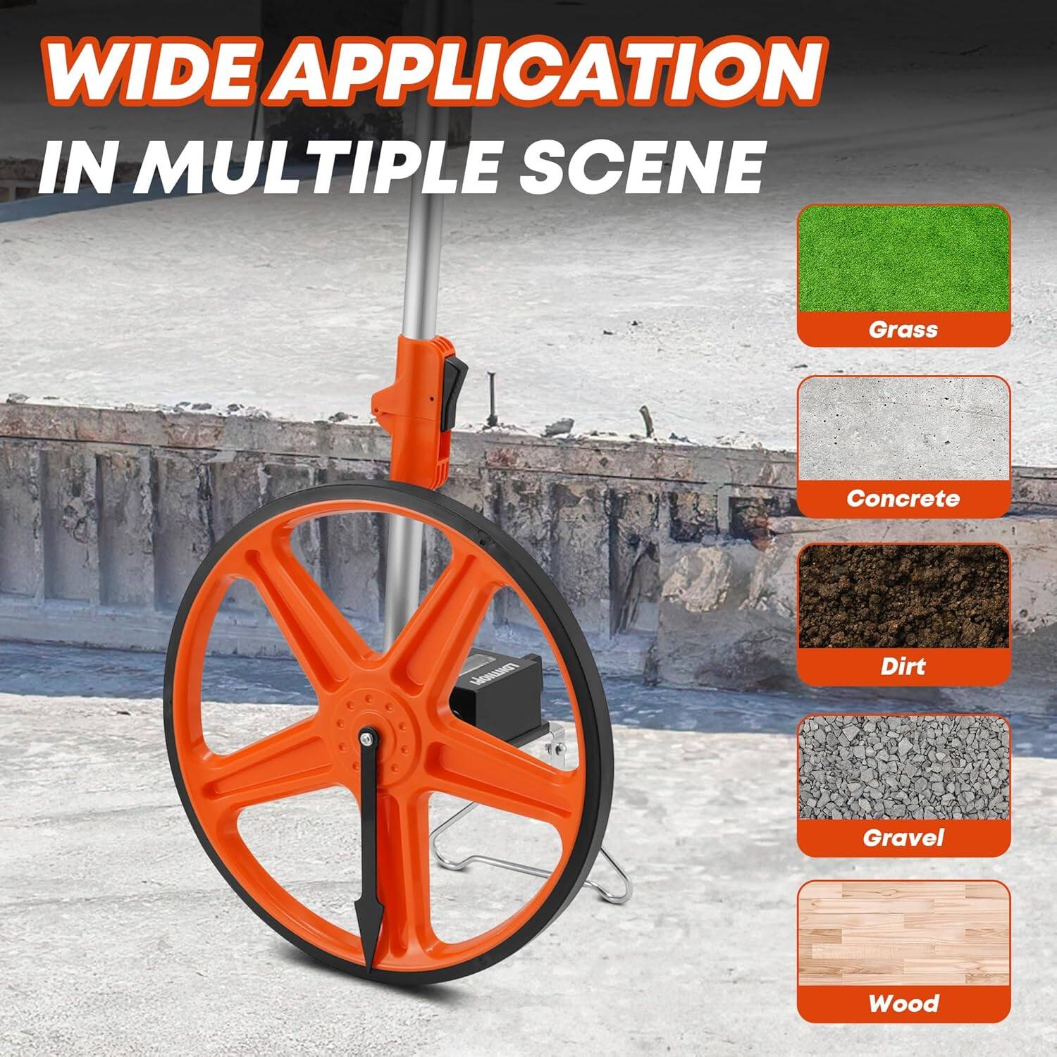 Grass, Concrete, Dirt, Gravel, Wood