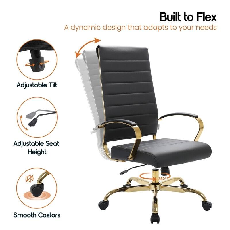 Built to Flex  
A dynamic design that adapts to your needs  

- Adjustable Tilt  
- Adjustable Seat Height  
- Smooth Castors  
- 360°