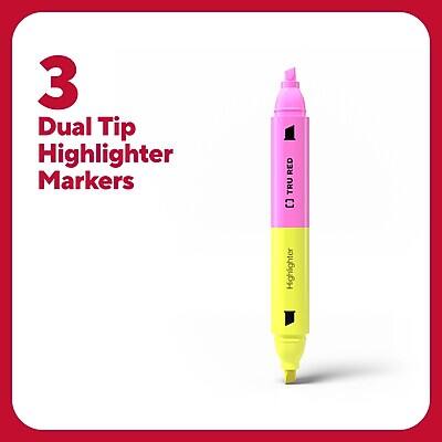 3 Dual Tip Highlighter Markers  
RED TRU  
Highlighter