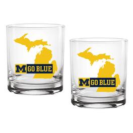Indigo Falls - Michigan Wolverines Two-Pack 14oz. Hometown Glass Set - Multicolor