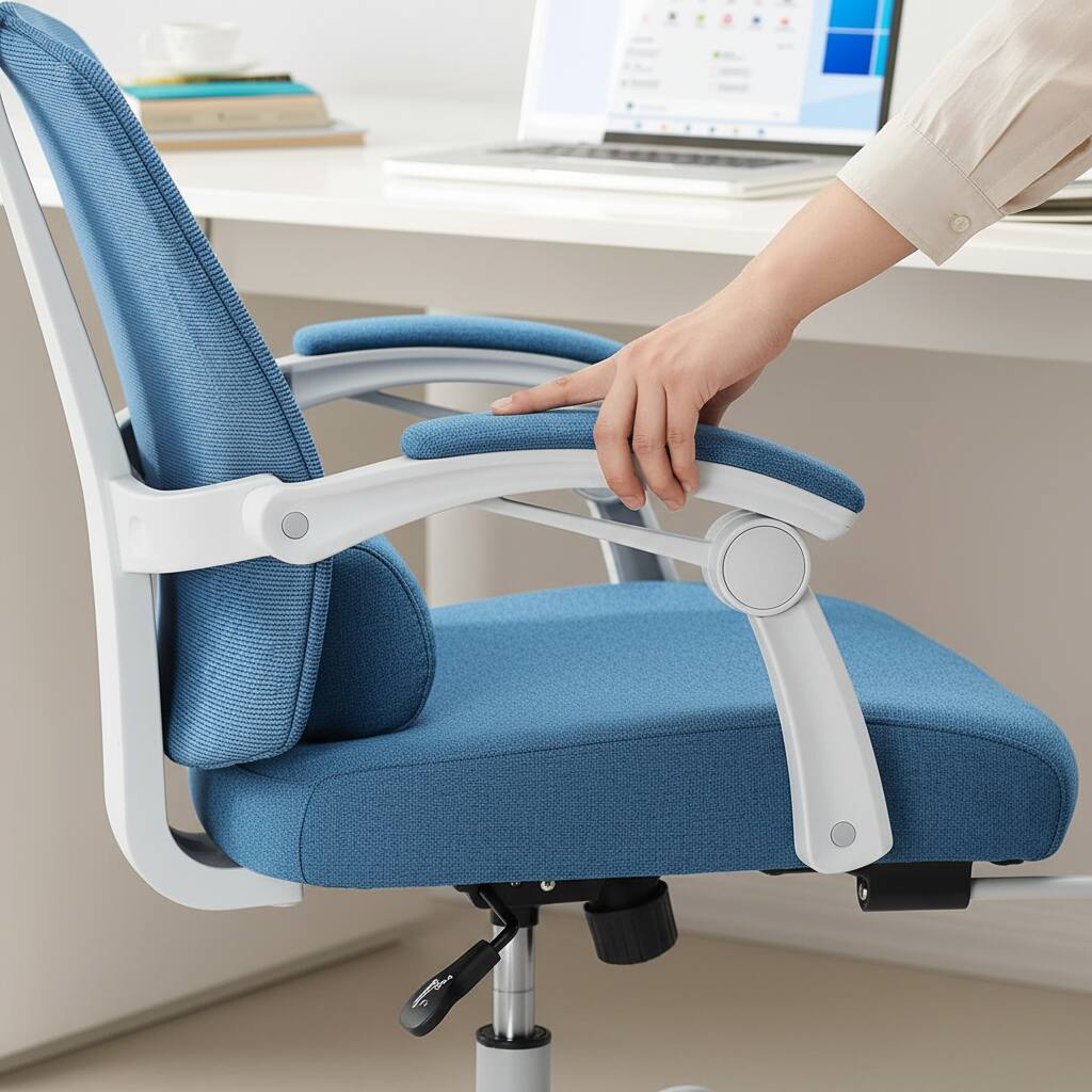Alt View 6. AOITUN - Home Office Desk Chair Blue with Lumbar Support and High Back - Ergonomic Swivel Chair for Daily Use - Blue.