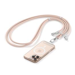 Satechi - OnTheGo USB-C Lanyard Cable - 60W Fast Charging, 480Mbps, Built-in Crossbody Strap, 1.5m Braided USB-C to USB-C - Desert Rose
