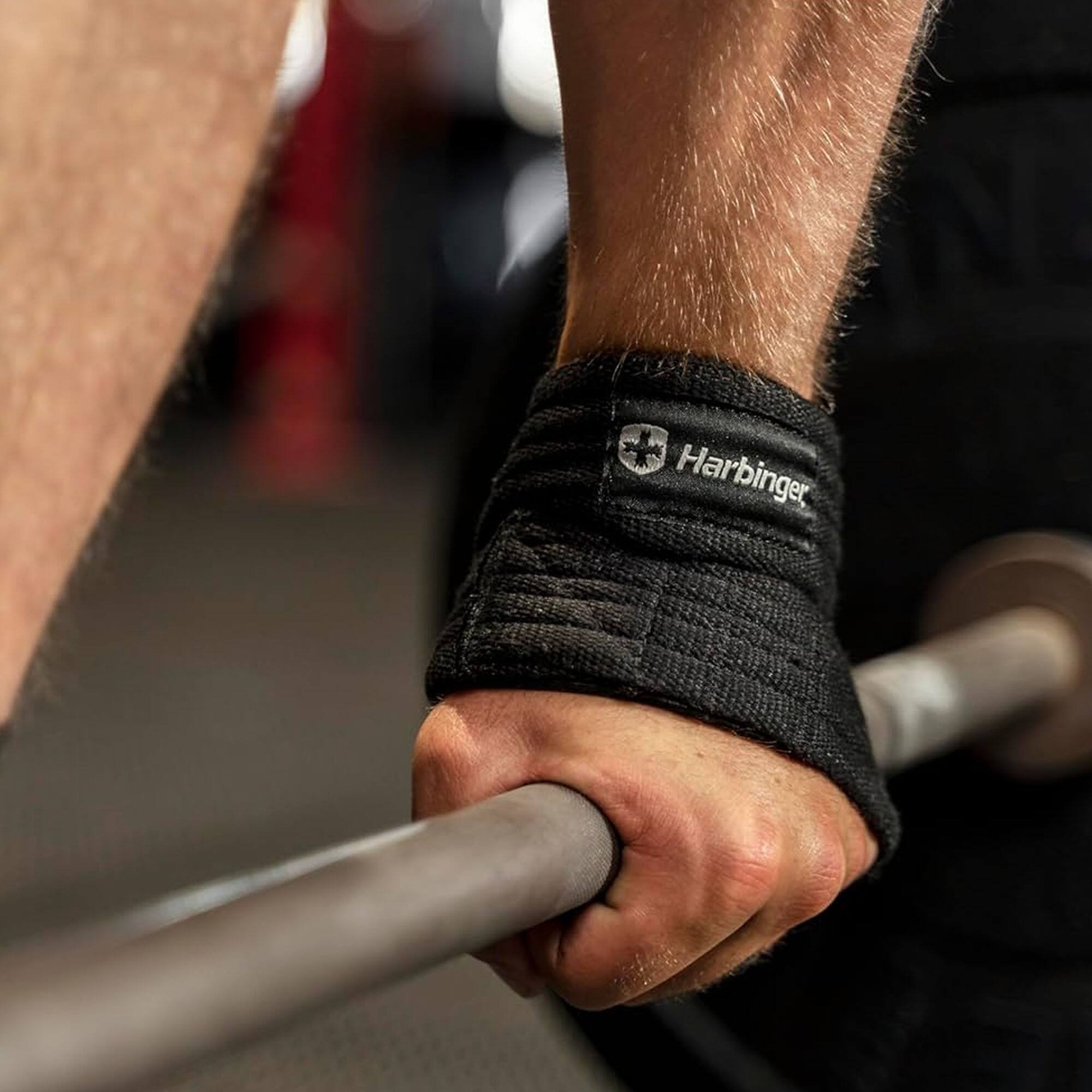 Alt View 1. Harbinger - Harbinger Figure 8 Padded Lifting Straps - Black - Large/Xlarge - Black.