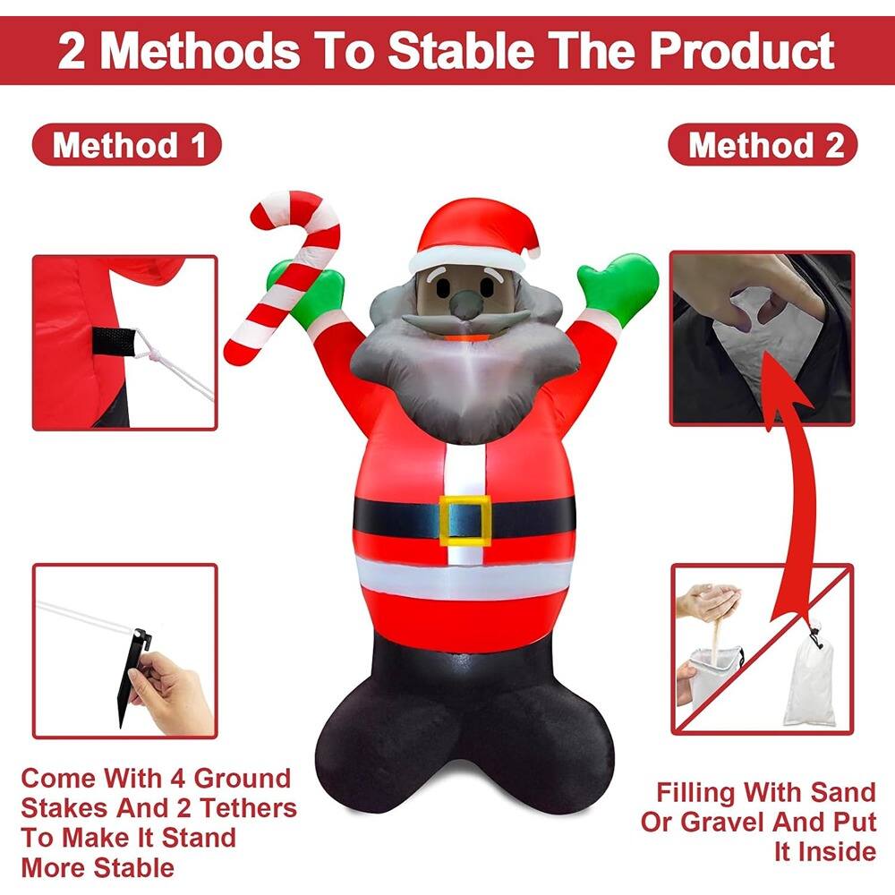2 Methods To Stabilize The Product

Method 1

Come With 4 Ground Stakes And 2 Tethers To Make It Stand More Stable

Method 2

Filling With Sand Or Gravel And Put It Inside