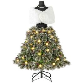 Resenkos - 5-Ft Pre-Lit Hinged Mannequin Christmas Tree - 465 Tips, /White - Green