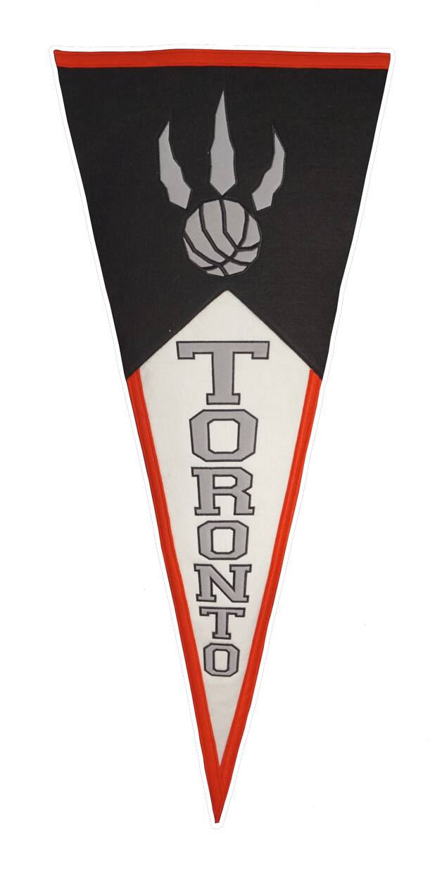 Front. Winning Streak Sports - Oversized Toronto Basketball Raptors Classic NBA Wool Pennant 40x17 inches - Multi.