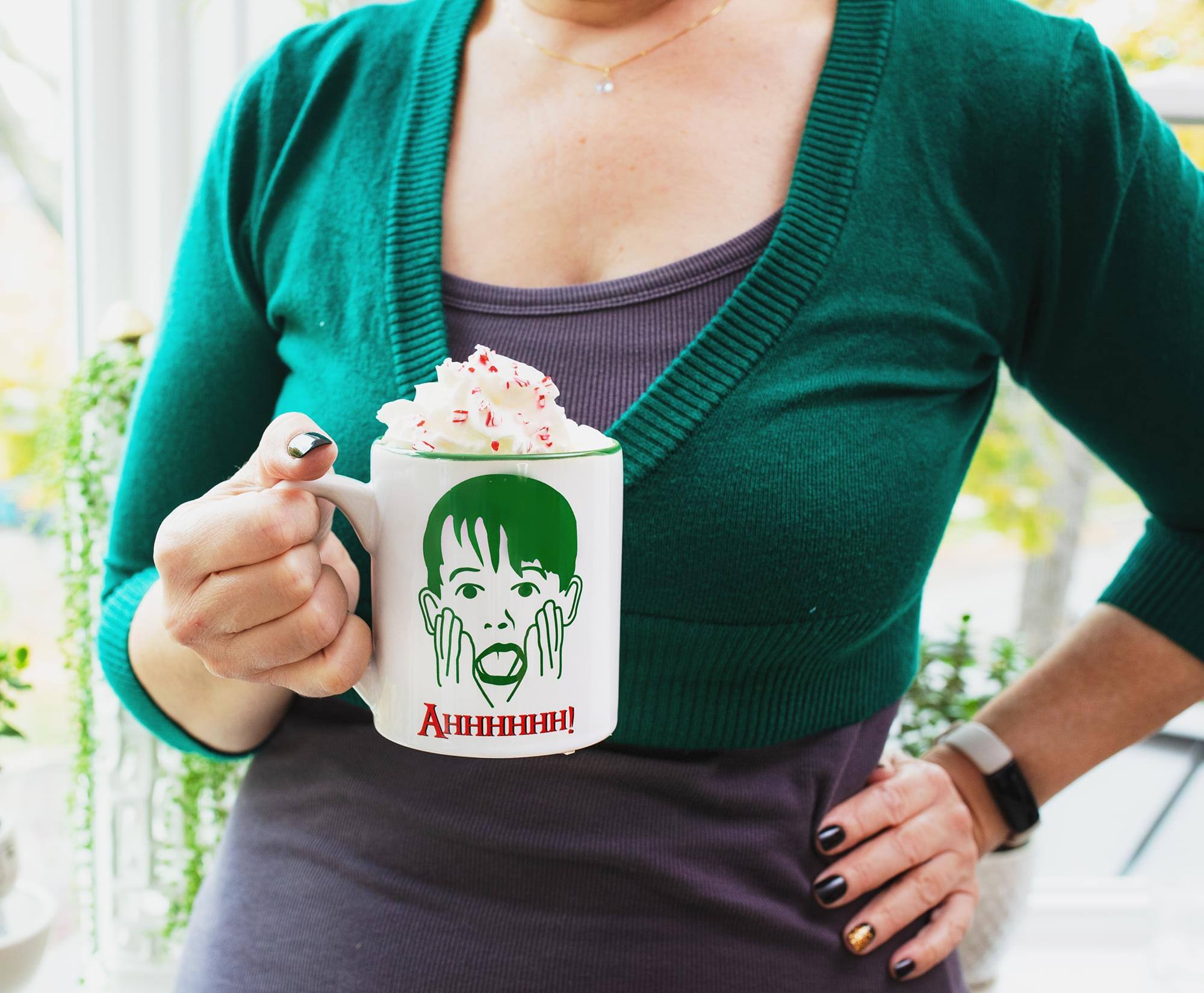 Alt View 3. Silver Buffalo - Home Alone Kevin Face Merry Christmas Ceramic Mug | Holds 14 Ounces - Green.