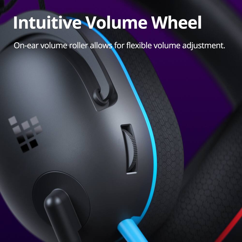 Intuitive Volume Wheel: On-ear volume roller allows for flexible volume adjustment.