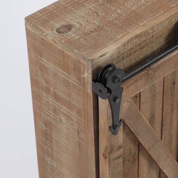 Left. Hivvago - Farmhouse Sliding Bathroom Wall Mounted Cabinet 2-Doors & Shelves - Brown.