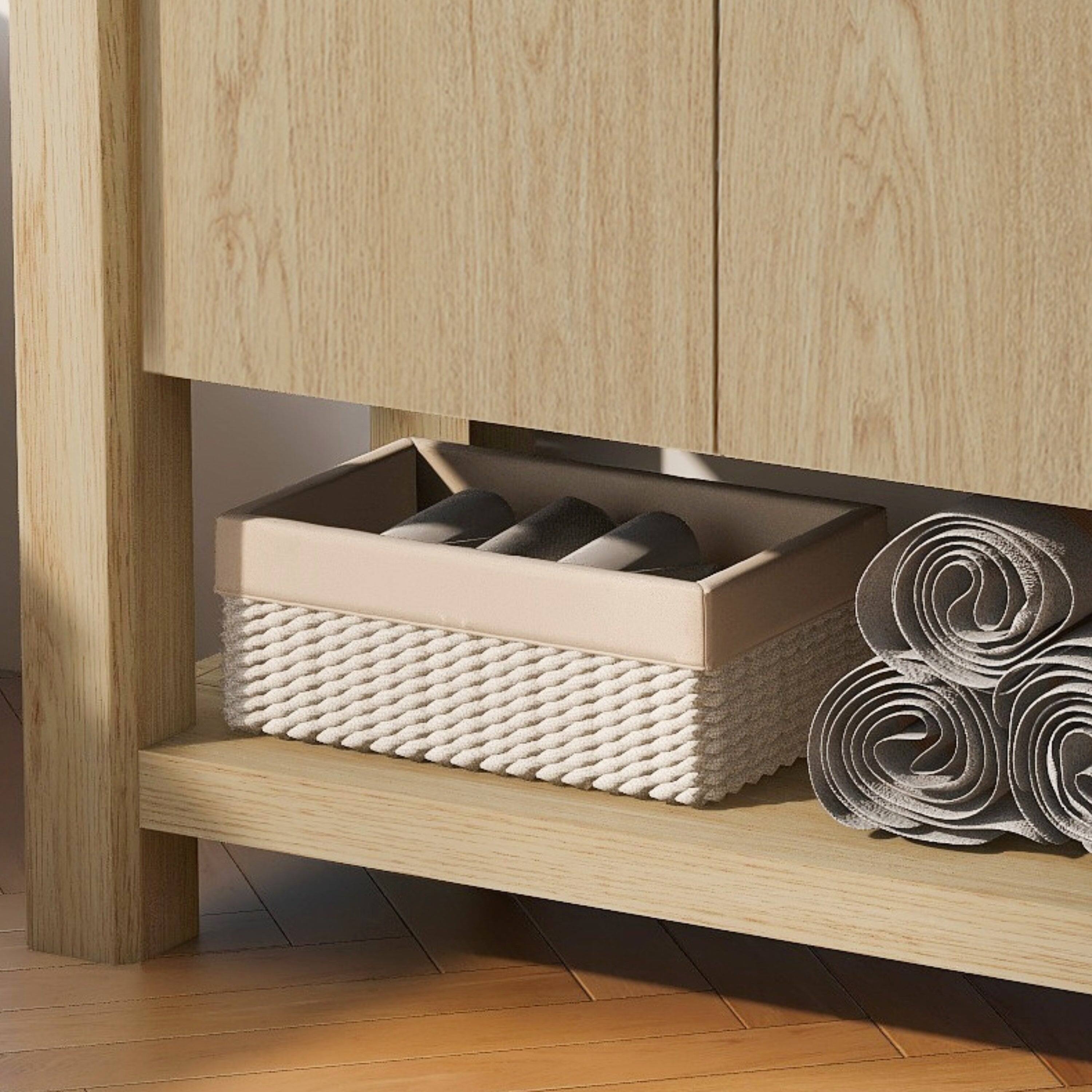 Left. Boyel Living - 36 Inch Modern Bathroom Vanity with Rectangle Ceramic Sink Large Storage 45 Degree Free Handle Natural - Natural.