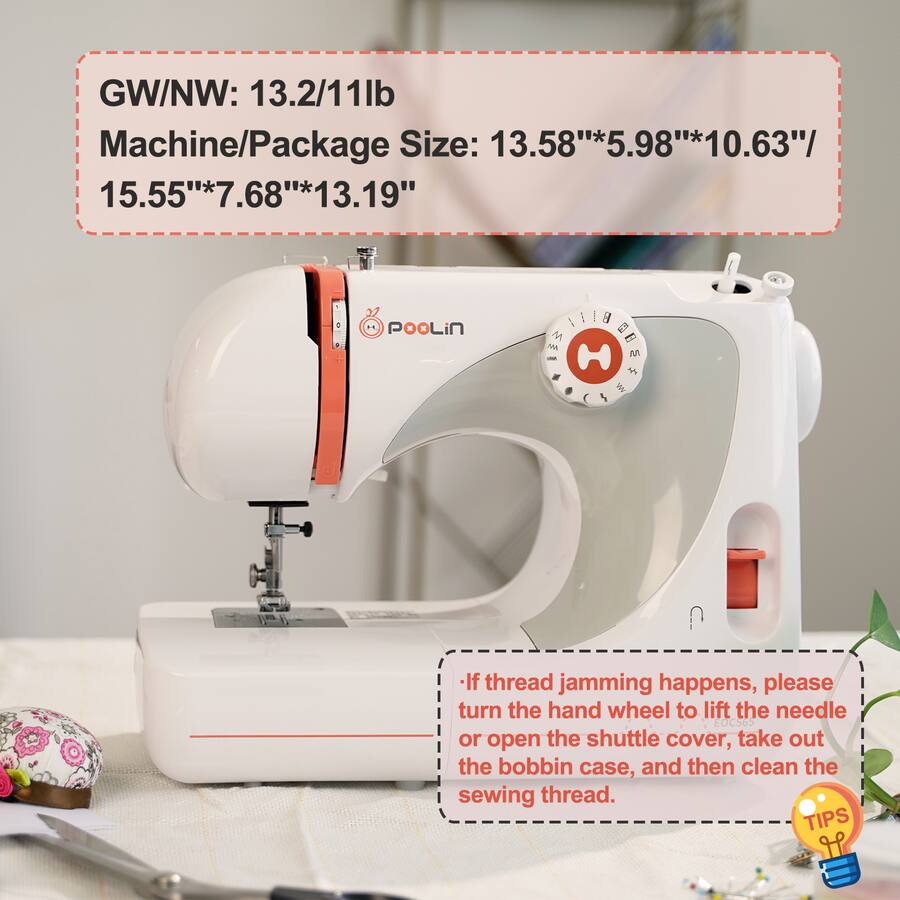 Sewing String Wheel Poolin EOC565 Mechanical Sewing Machine, 27 Stitch Applications ...