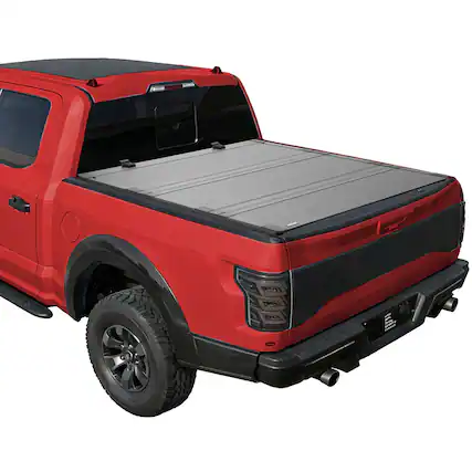 Front. VEVOR - Hard Tri-Fold Truck Bed Tonneau Cover, Compatible with 2022-2025 Ford Maverick 4.5ft (54.4in) Bed,Waterproof Truck Cover - Matte black.