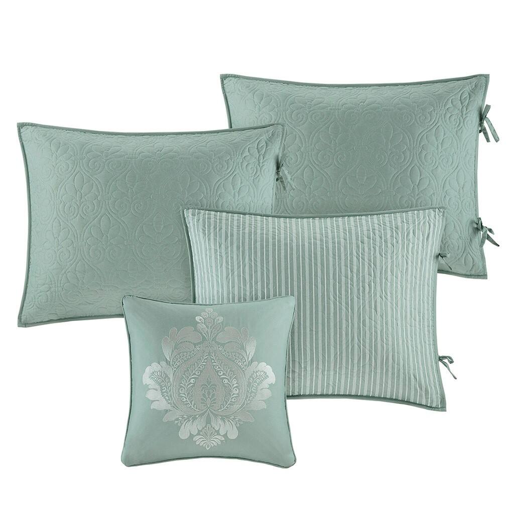 Alt View 3. Gracie Mills - Gracie Mills Sandy 6-Piece Cottage-Inspired Reversible Daybed Cover Set - Seafoam.