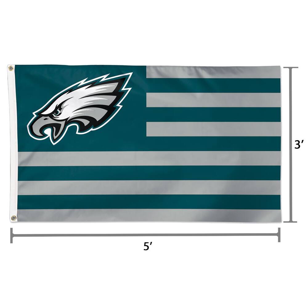 Alt View 1. WinCraft - Philadelphia Eagles 3' x 5' Americana Stars & Stripes Deluxe Flag - Multicolor.
