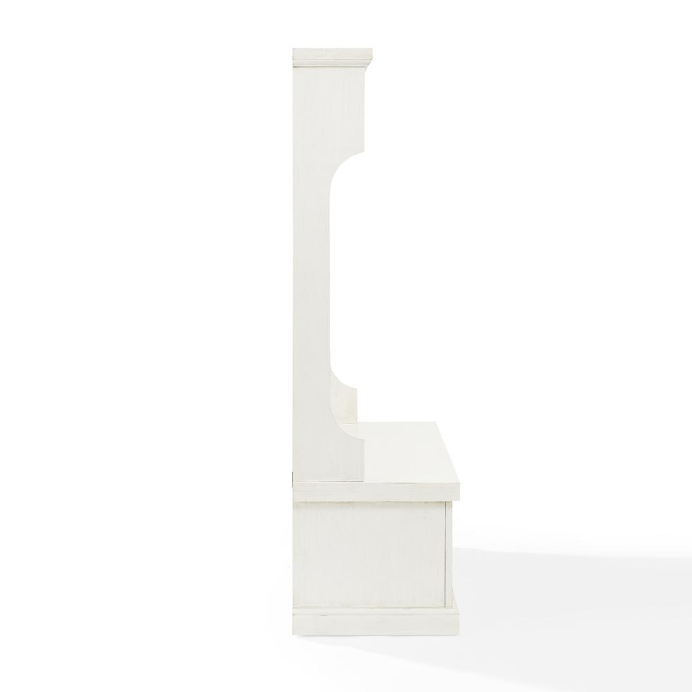 Angle. Crosley Furniture - Seaside Hall Tree - Distressed White.