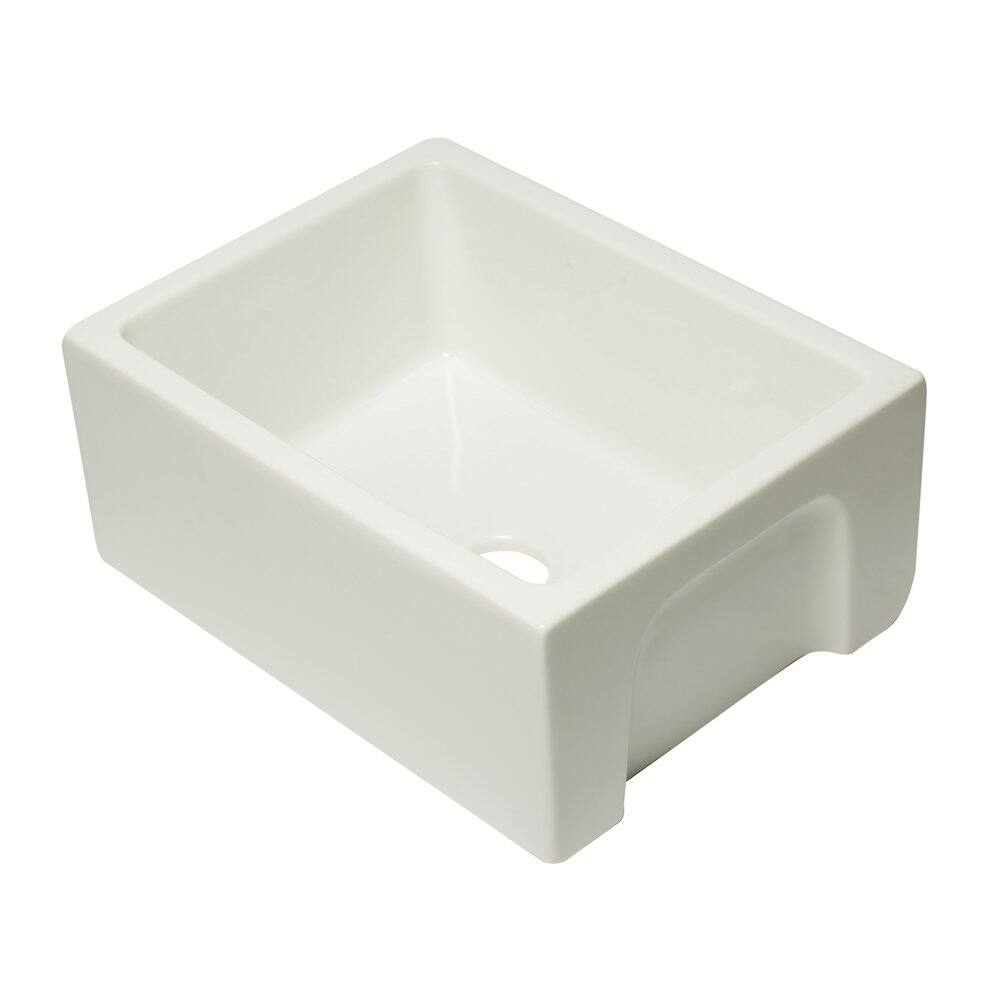 Alt View 4. Alfi - ALFI brand 24 inch Biscuit Reversible Smooth / Fluted Single Bowl Fireclay Farm Sink - Beige.